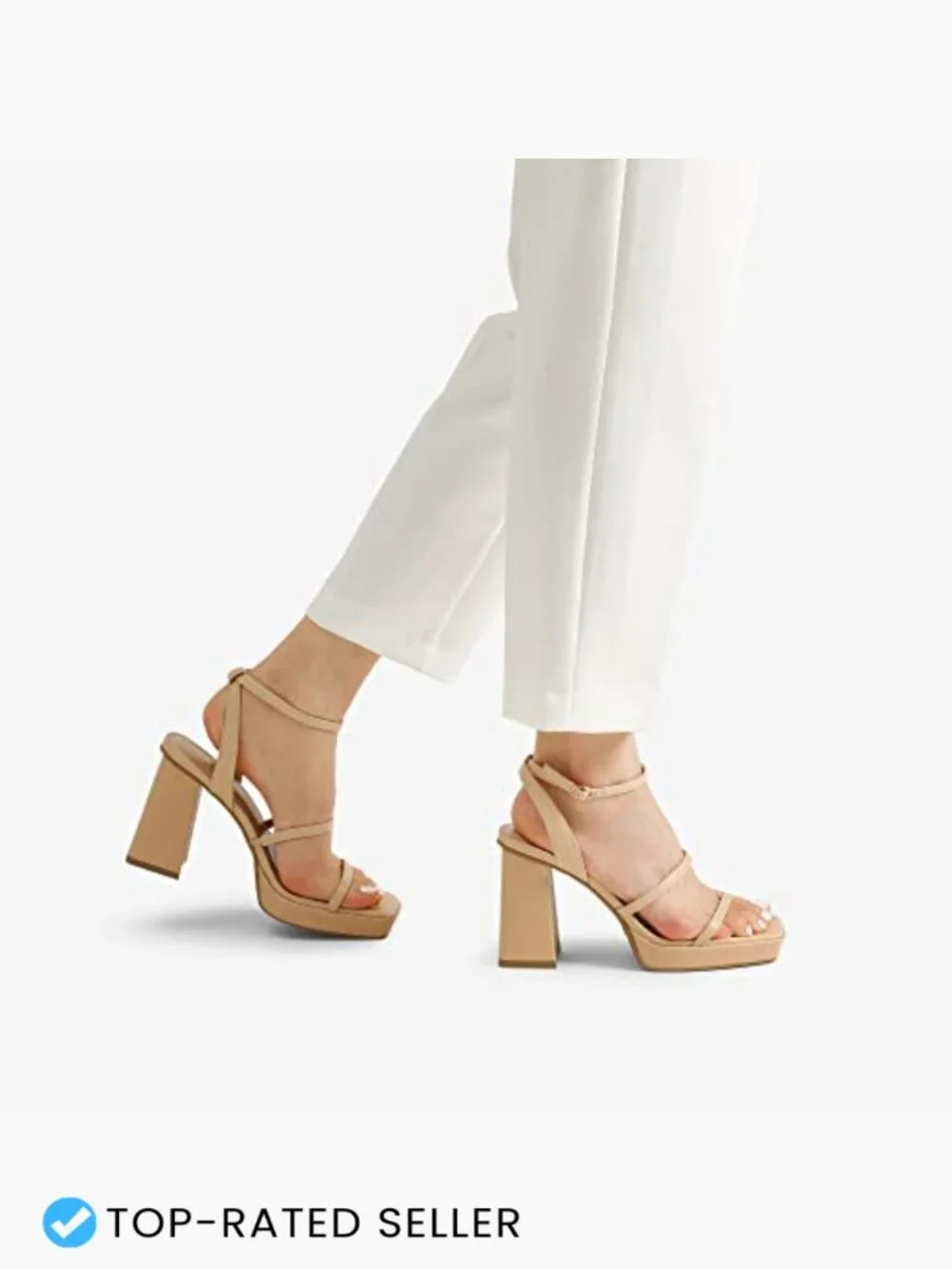 Platform Strappy Heels Open Toe Ankle Strap Square Party Sandals Y2K Dress Shoes